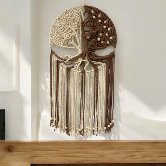 macramé arbre de vie fait main décoration intérieure